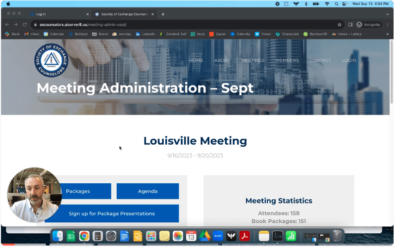 New Meeting Admin Page